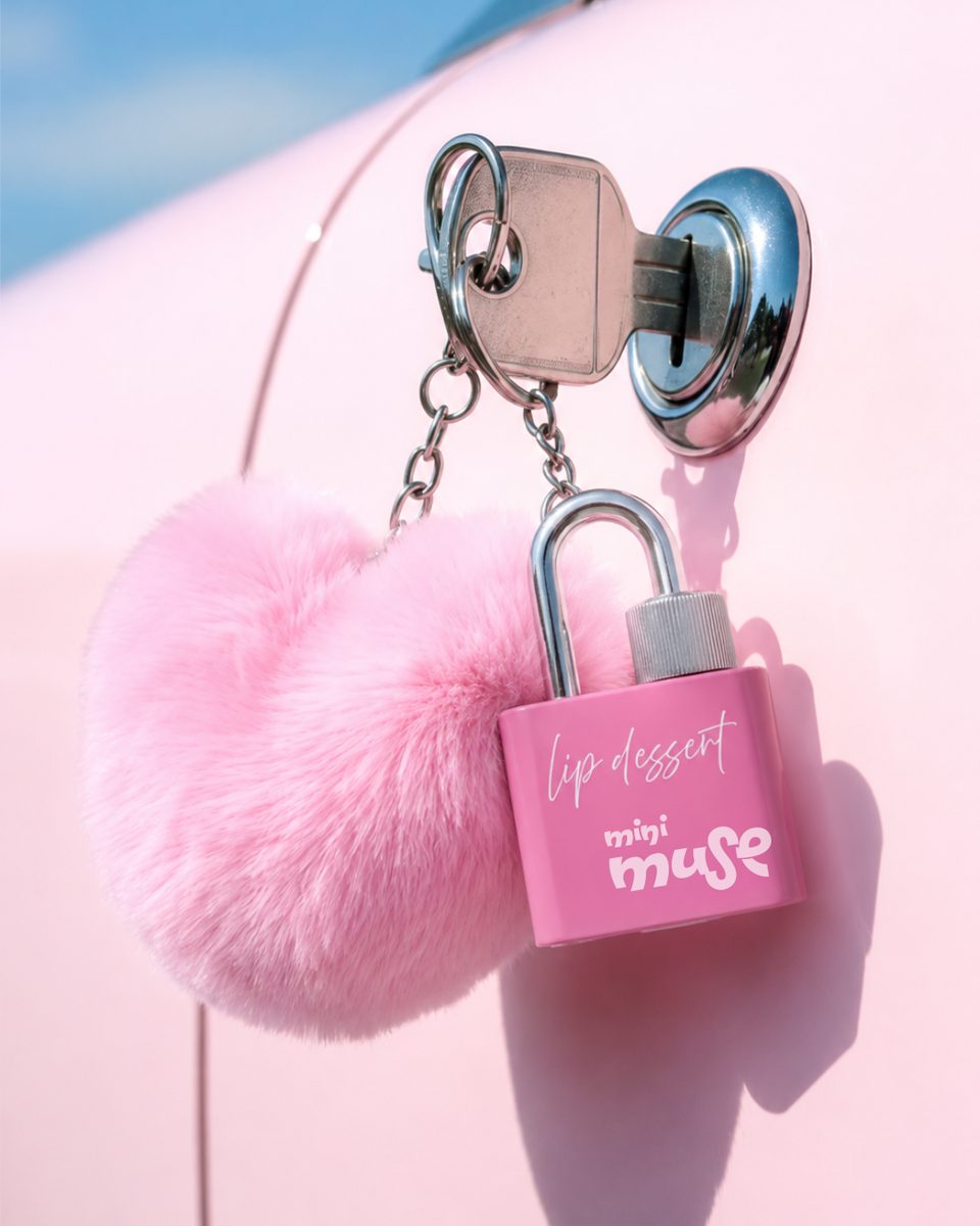 Mini Muse Lip Dessert as a keychain charm